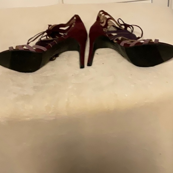 Charming Charlie Red and Pink Heels Strappy Elegant Design - Picture 8 of 9